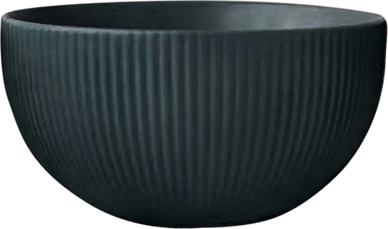 bol ceramic kitchisimo 320 ml, striat, verde închis