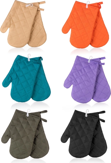 Mănuși de bucătărie SOLID cu agățătoare, 27 × 17 cm, set 2 bucăți, mix de culori