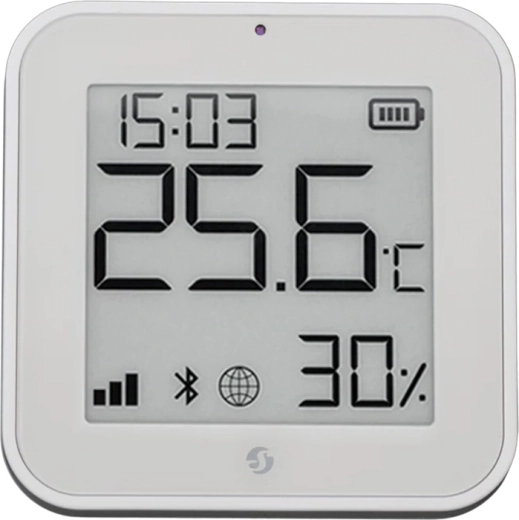 Shelly BLU H&T ZB senzor Zigbee de temperatură și umiditate cu afișaj e‑paper, alb