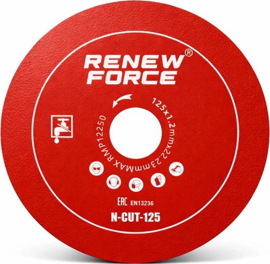 Disc diamantat pentru beton Renew Force n-cut-125 125 mm pentru șlefuire și tăiere precisă - 1 bucată