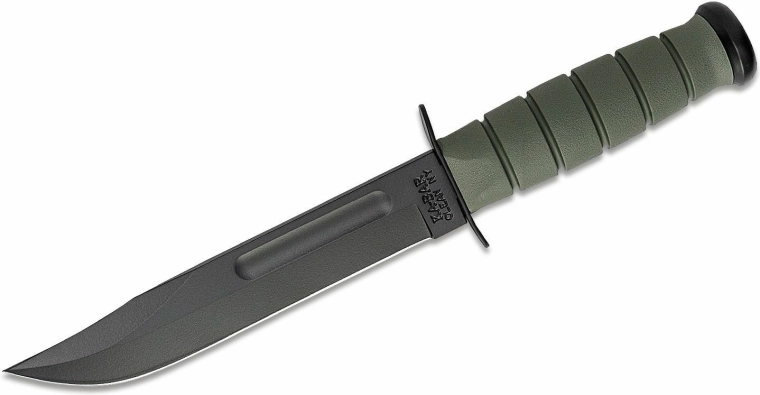 KA-BAR Full Size Foliage Green cuțit tactic 18 cm cu teacă din plastic