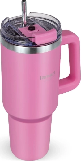Cană termoizolantă Lamart Huge roz, 1,2 l