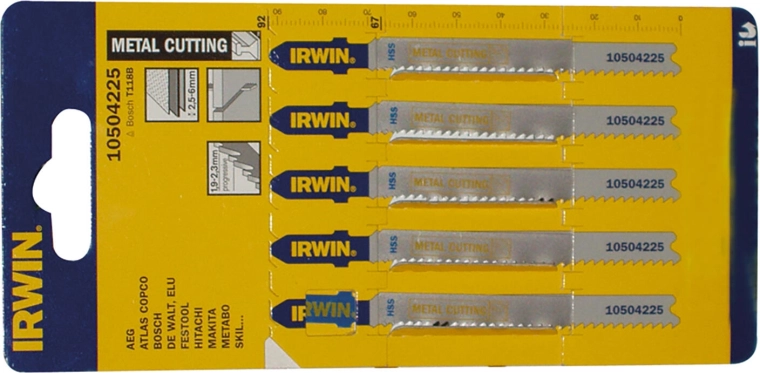 Set de pânze pentru fierăstrău vertical HSS T118B pentru metal IRWIN, 92 mm (5 buc.)