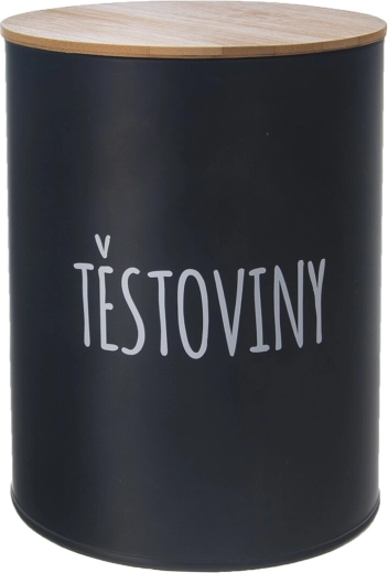 Cutie pentru paste Black cu capac din bambus