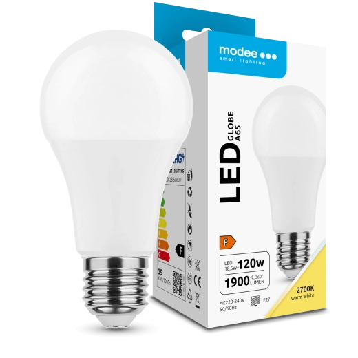 Bec LED Modee Lighting A65 18,5 W E27 alb cald 1900 lm