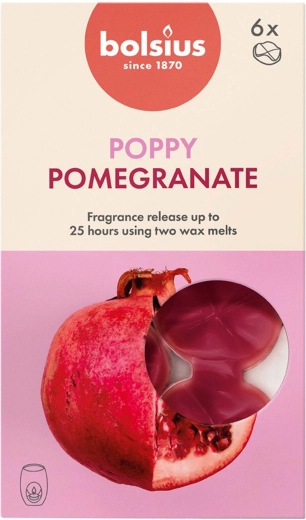 Ceară parfumată cu aromă de rodie, set de 6 bucăți