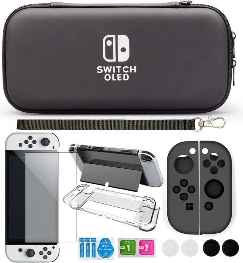 Husă de protecție și set de accesorii pentru Nintendo Switch OLED - 1 bucată