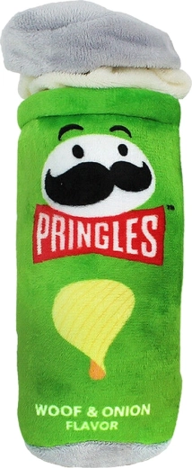 Jucărie verde cu scârțâit Pringles pentru câini