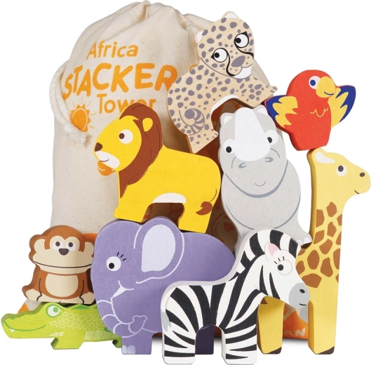 Le Toy Van Petilou turn de stivuire Africa (9 piese)