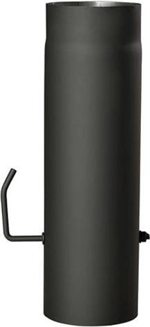 Tubulatură de fum cu clapetă 150 mm, lungime 500 mm, negru