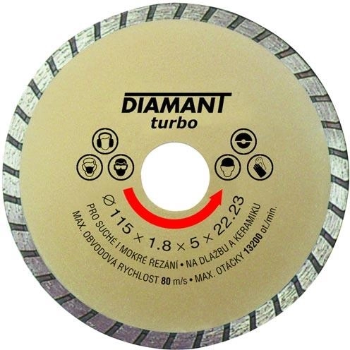 Disc diamantat de tăiere 150 mm Turbo cu reducție 22,2/20 mm