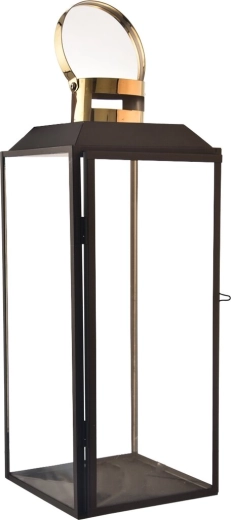 Felinar decorativ mare negru-auriu 42 cm