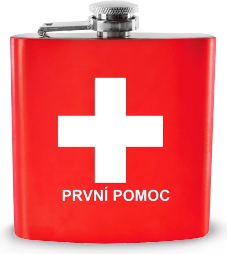 Ploscă de buzunar din oțel inoxidabil „Primul ajutor” 170 ml