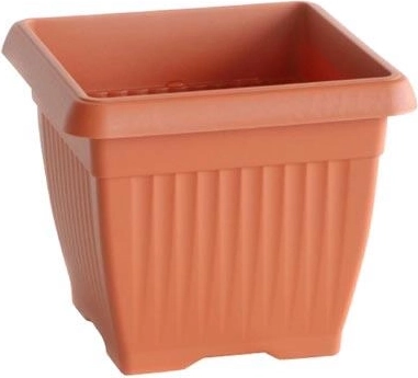 Ghiveci pătrat din plastic 19 × 19 cm, înălțime 16,5 cm