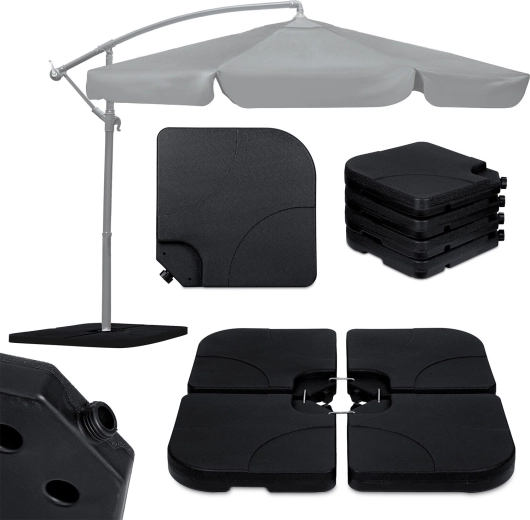 Plăci de greutate pentru parasolar de grădină Plonos – umplibile cu apă sau nisip
