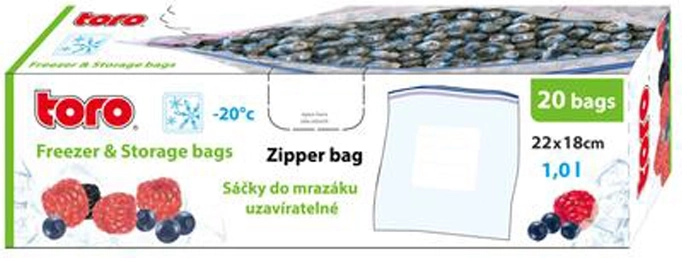 Pungi congelare resigilabile TORO 1 l, 20 buc.