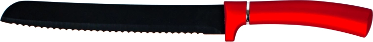 Cuțit de pâine Kitchisimo cu mâner roșu‑argintiu