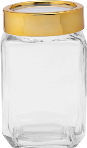 Borcan din sticlă ALTOM DESIGN 700 ml cu capac auriu