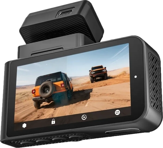 Cameră auto WOLFBOX X3 WiFi 2,5K cu cameră spate 1080p și card de 64 GB