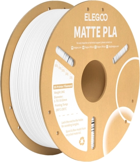 Filament PLA mat ELEGOO alb 1,75 mm 1 kg