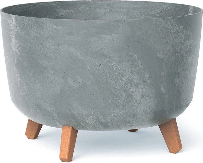 Ghiveci cu efect de beton pe piciorușe 33,9 cm – gri