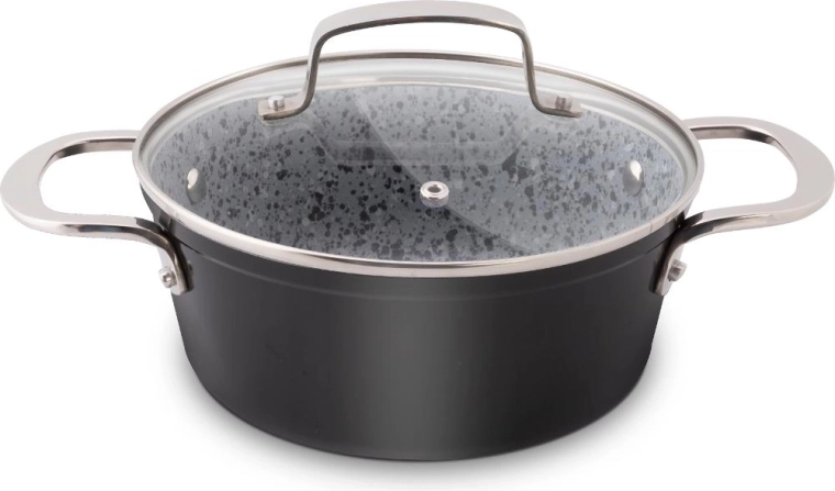 Oală granit Lamart cu capac, 20 cm
