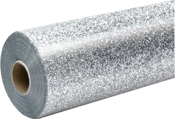 HTVRONT folie termotransfer cu sclipici 30,5 × 90 cm, argintie