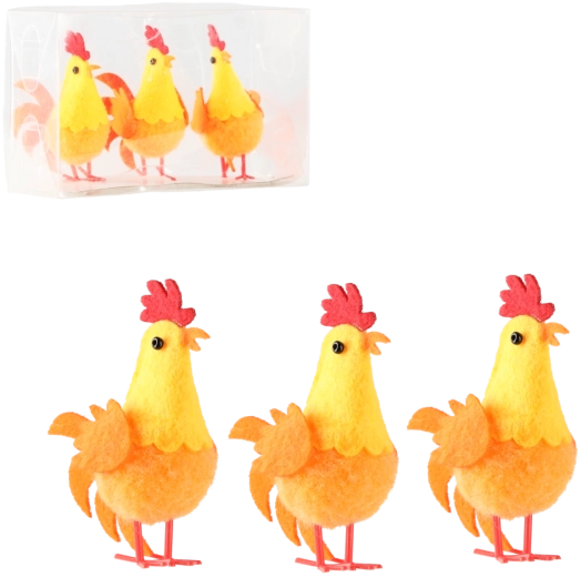 Set de puișori portocalii de Paște – decorațiuni pentru interior (3 buc)