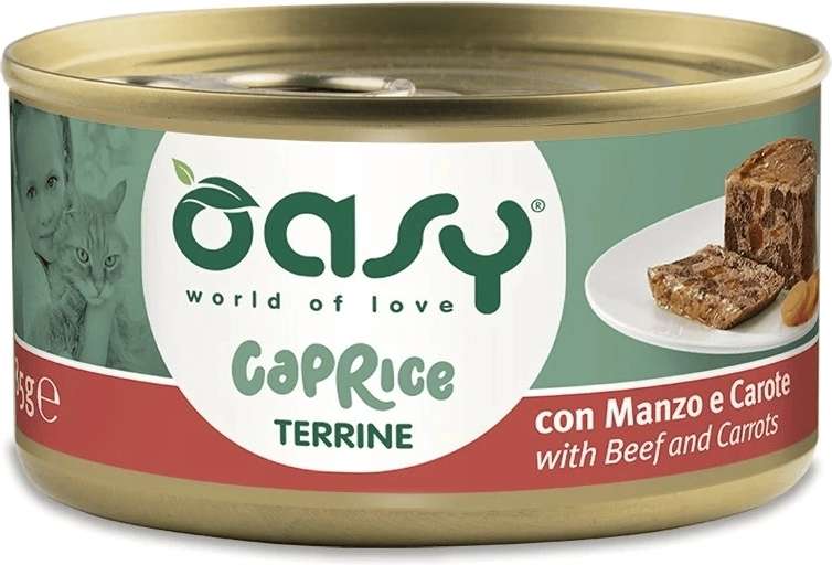 Oasy Caprice terină cu vită și morcovi 85 g