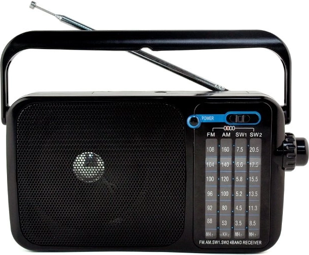 Radio portabil AM/FM cu alimentare la priză și pe baterii și AUX
