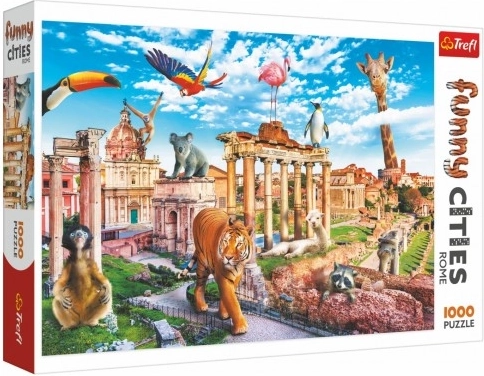 Puzzle Trefl Funny Cities – Roma sălbatică, 1000 de piese (68 × 48 cm)