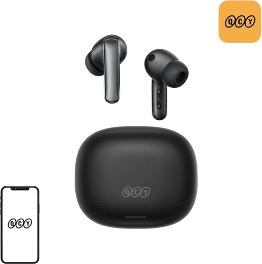 QCY MeloBuds N65 căști wireless TWS cu ANC (negru)