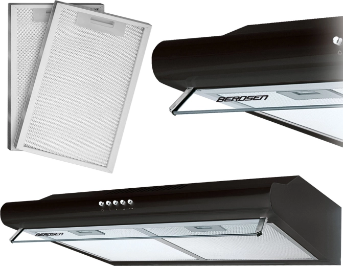 Hota de bucătărie sub dulap 60 cm BERDSEN BE-10A neagră