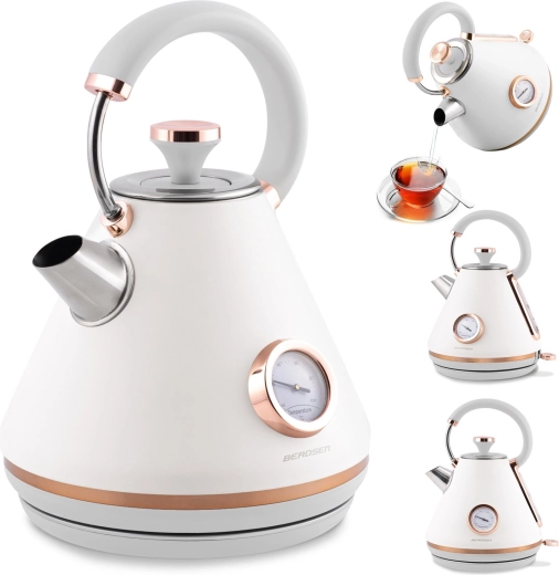 Fierbător electric cu termometru 1,7 l BERDSEN alb