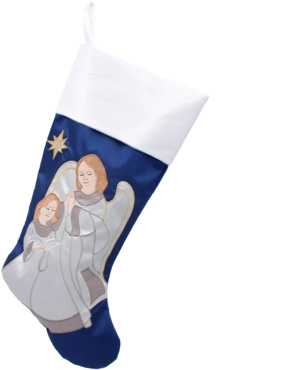 Șosetă de Crăciun cu îngeri – decorațiune textilă cu loop