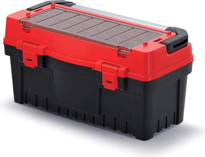 Cutie pentru scule cu mâner metalic EVO, 594 × 288 × 308 mm, roșie