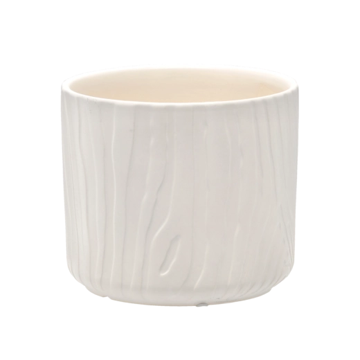 Ghiveci ceramic pentru flori, alb mat, 19,5 × 19,5 × 17 cm
