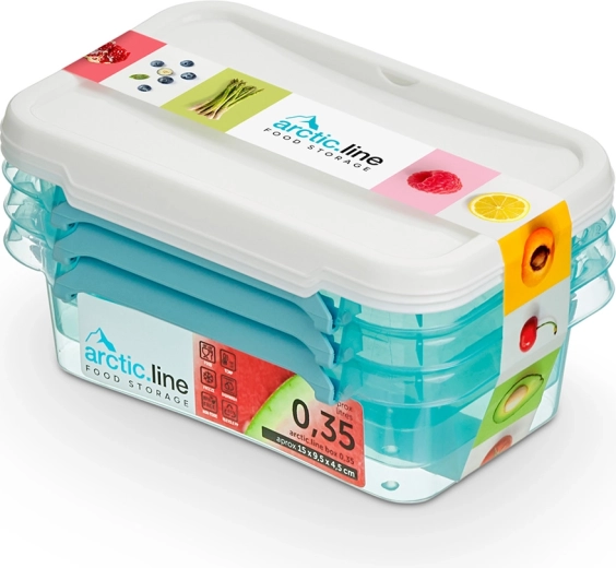 Arcticline set de 3 recipiente dreptunghiulare pentru alimente 0,35 l