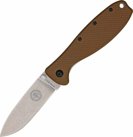 ESEE Zancudo cuțit de buzunar Coyote Brown 7,7 cm, stonewash, maro, FRN
