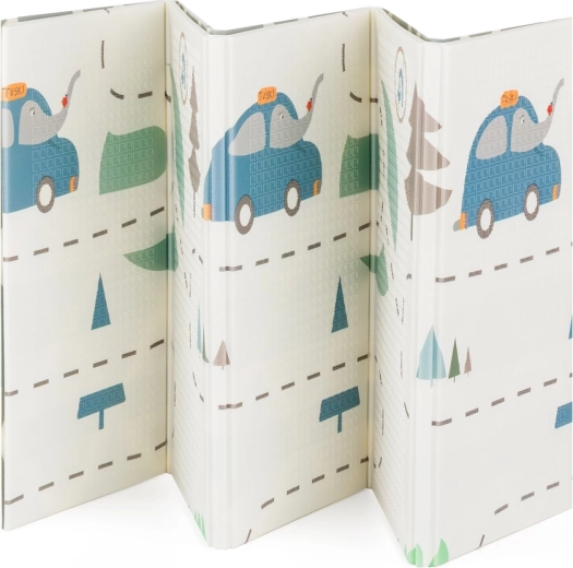 Saltea de joacă pliabilă, dublă față PETITE&MARS Campy Cars & Arabesca 197 × 147 cm