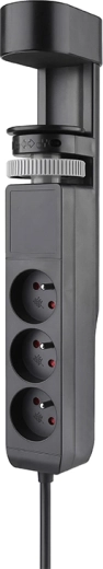 Solight priză de birou portabilă 3× 230 V + USB-A/2× USB-C PD 20 W, 2 m, neagră