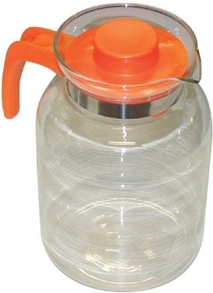 Cană din sticlă JULIE 2 l cu capac și mâner din plastic