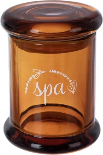 Borcan cosmetic din sticlă brună (amber) SPA cu capac 60 ml