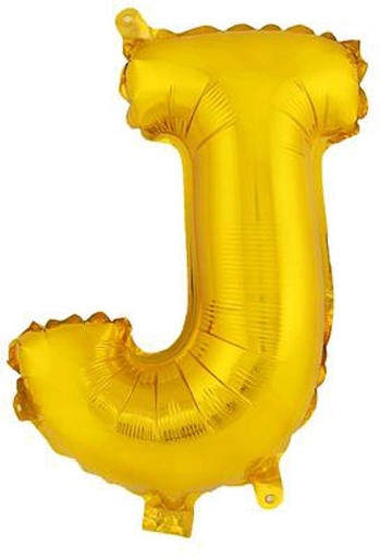 Balon folie literă J 30 cm auriu