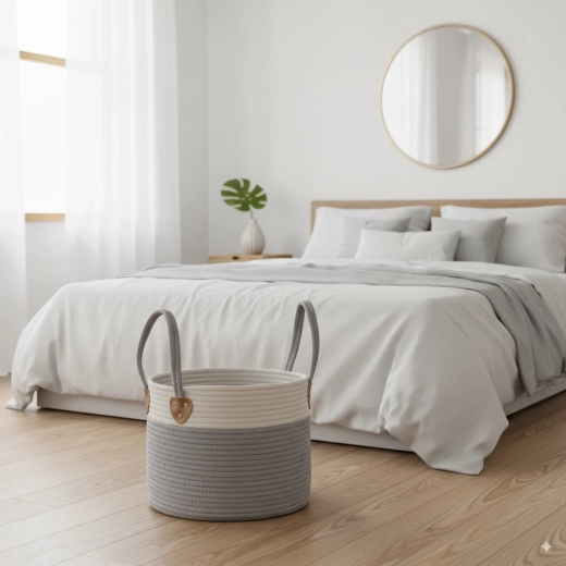 Coș rotund pentru rufe și jucării 35 × 30 cm – gri
