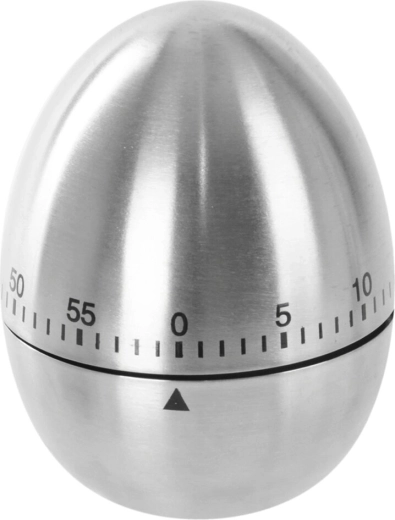 Minută de bucătărie mecanică din inox, în formă de ou