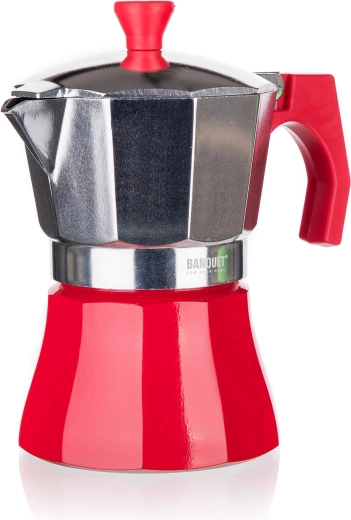 Cafetieră moka CAMPI pentru 3 cești, roșie
