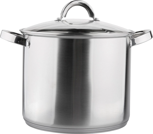 Oală înaltă din inox FABIO 22 cm, 7 l, cu capac din sticlă