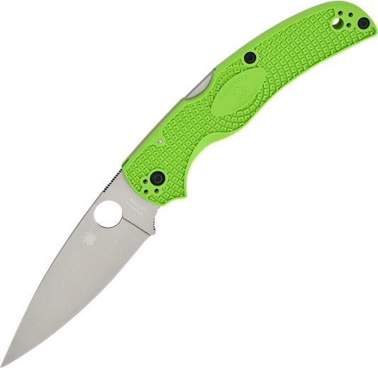 Cuțit pliabil Spyderco Native Chief Salt, FRN verde neon, lamă satinată 10,3 cm
