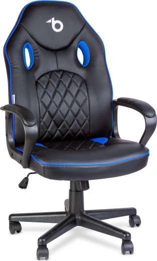 Scaun de gaming cu spătar negru/albastru